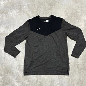 Nike Black and Grey Long Sleeve Top